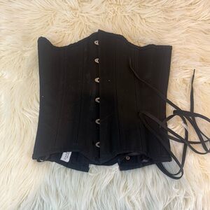 Charmian Black Corset with Lace-Up Detail XS